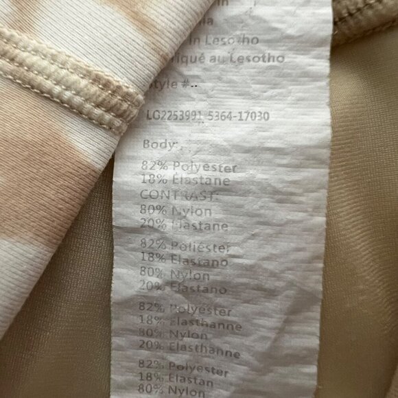 Pure Lux by Fabletics Womens Cropped Leggings Beige/White Size Small Pockets - Picture 9 of 9